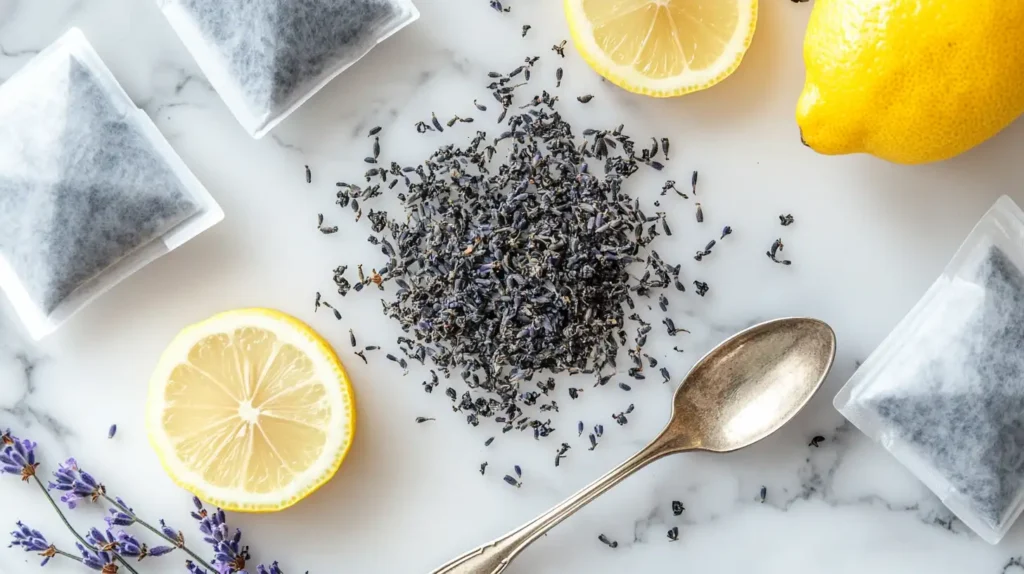 Loose-leaf Earl Grey tea and tea bags